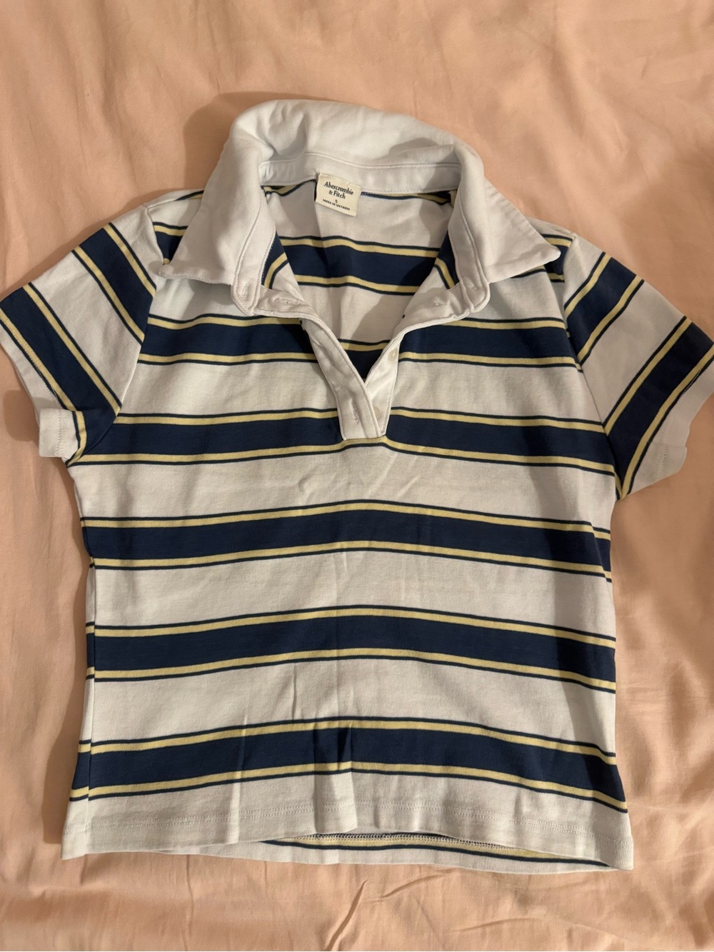 Abercrombie & Fitch striped Navy & White Polo Top